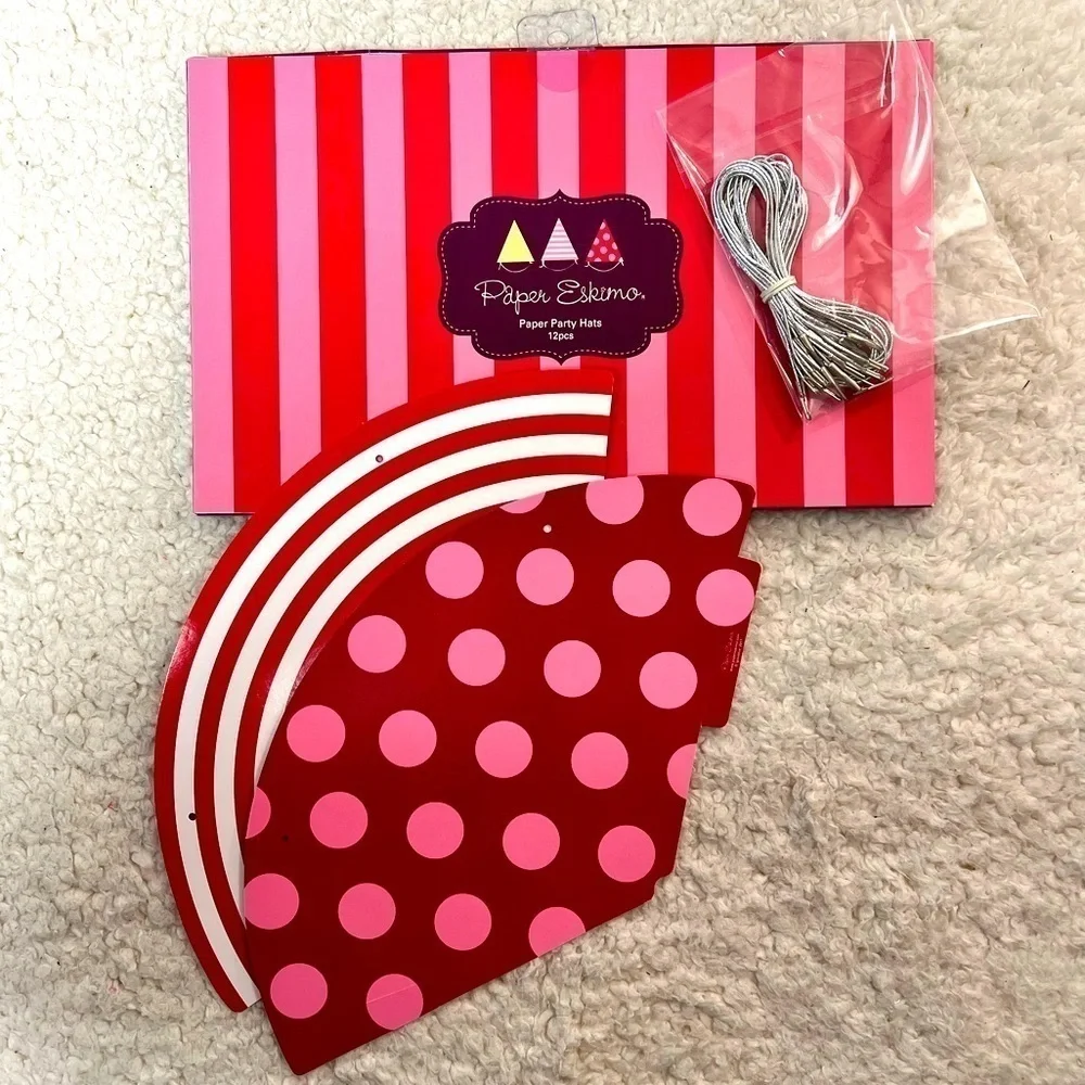 Paper Eskimo Party Hats, Utensils, Tags, Candles, Cups & Cupcake Toppers Bundle